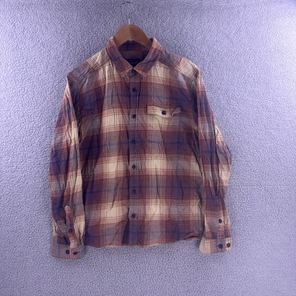 Patagonia Mens Organic Cotton Plaid Button Down Shirt Fjord Flannel Size M